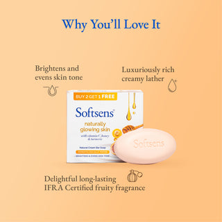 Naturally Glowing Skin Cream Bar Soap (100g x 3 Multipack)