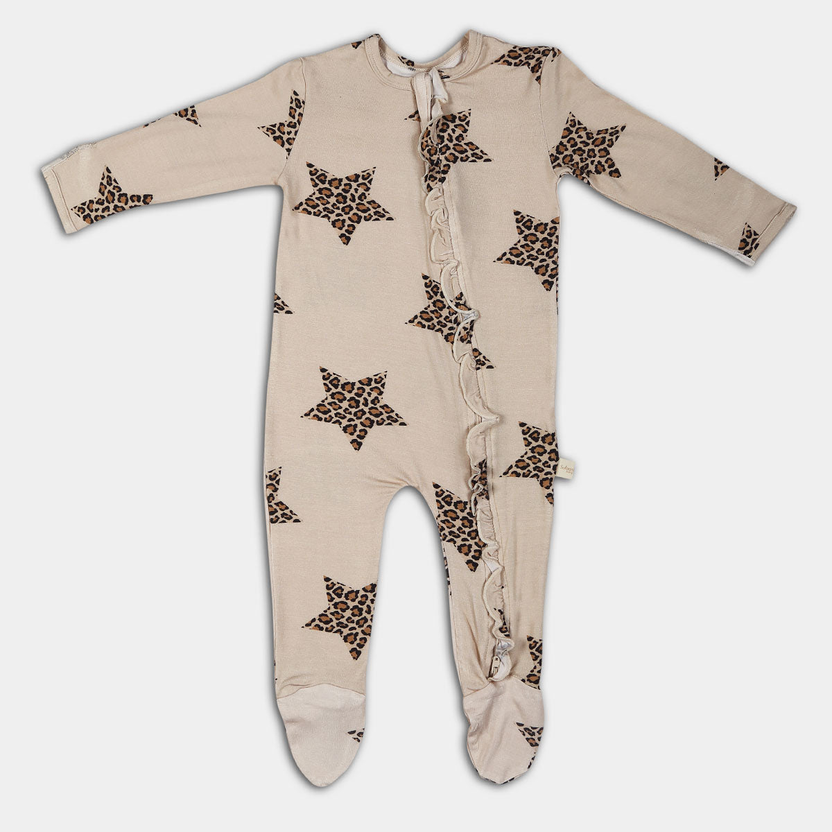 Young Star Ruffled Bamboo Zipper Footie