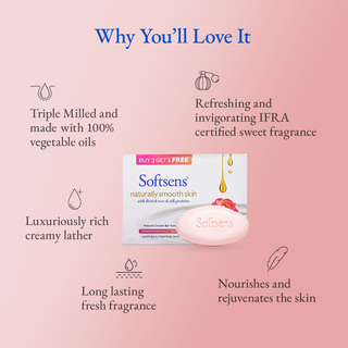 Naturally Smooth Skin Cream Bar Soap (100g x 4 Multipack)