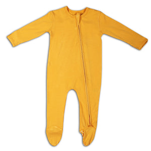 Marigold Bamboo Zipper Footie