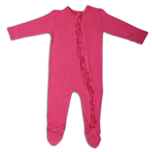 Light Pink Ruffled Zipper Footie