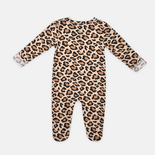 Wild Ones Ruffled Bamboo Zipper Footie