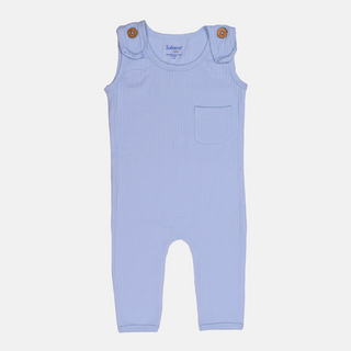 Powder Blue Sleeveless Ribbed Romper