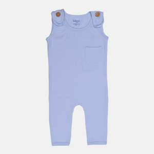 Powder Blue Sleeveless Ribbed Romper