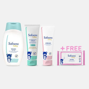 Mild & Gentle Baby Diaper + Body Care Trio