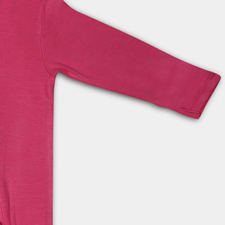 Sweet Pink Ruffled Bamboo Zipper Footie