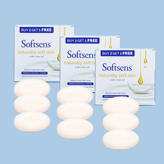 Naturally Soft Skin Cream Bar Soap (100g x 3 Multipack) Pack of 3