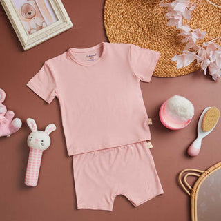 Coral Blush Bamboo T-shirt & Shorts