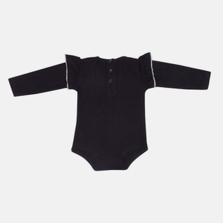 Pack of 2 Black & White Ribbed Bodysuits with Frills