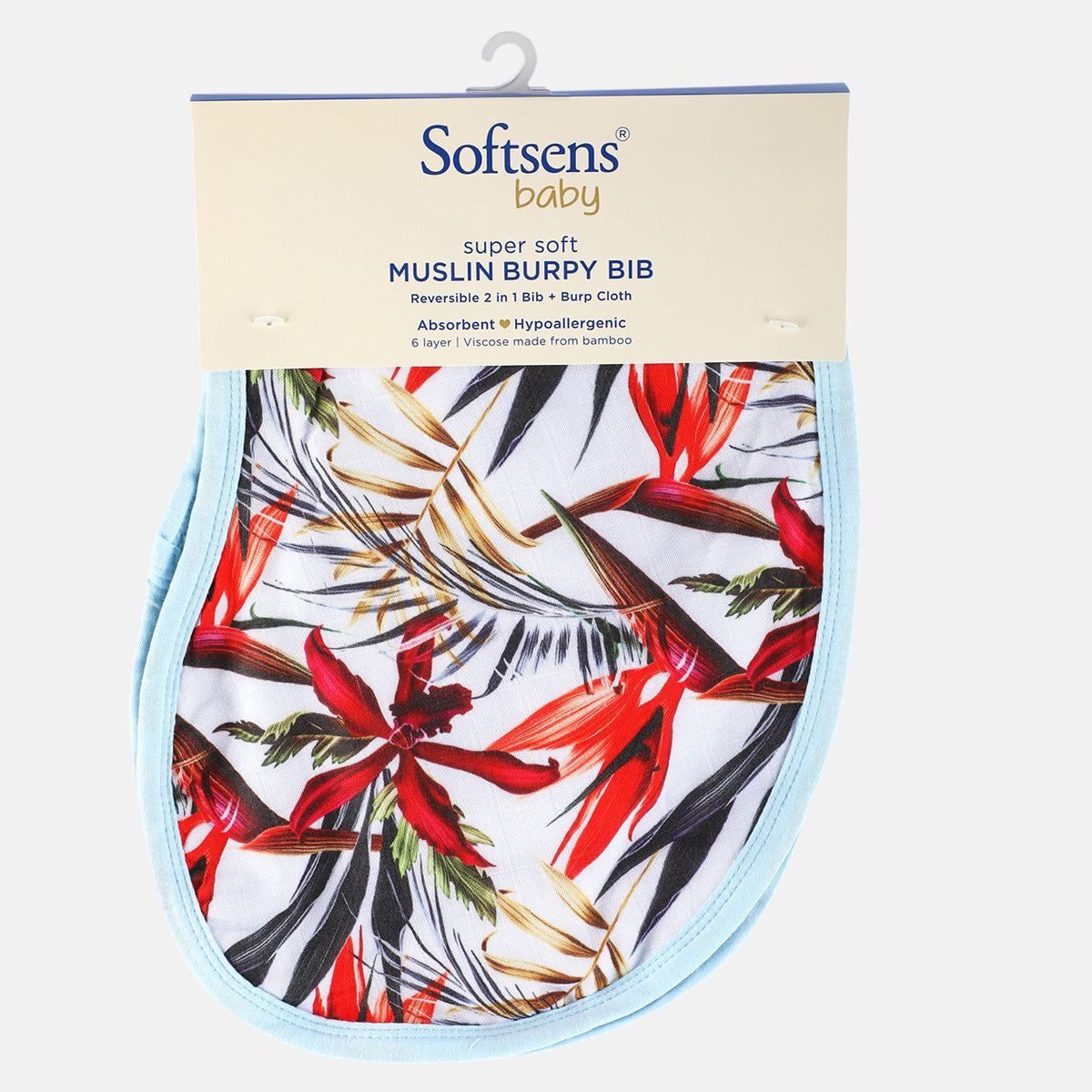 Safari Dreams 2 in 1 Burp Cloth Cum Bib Super Soft Muslin
