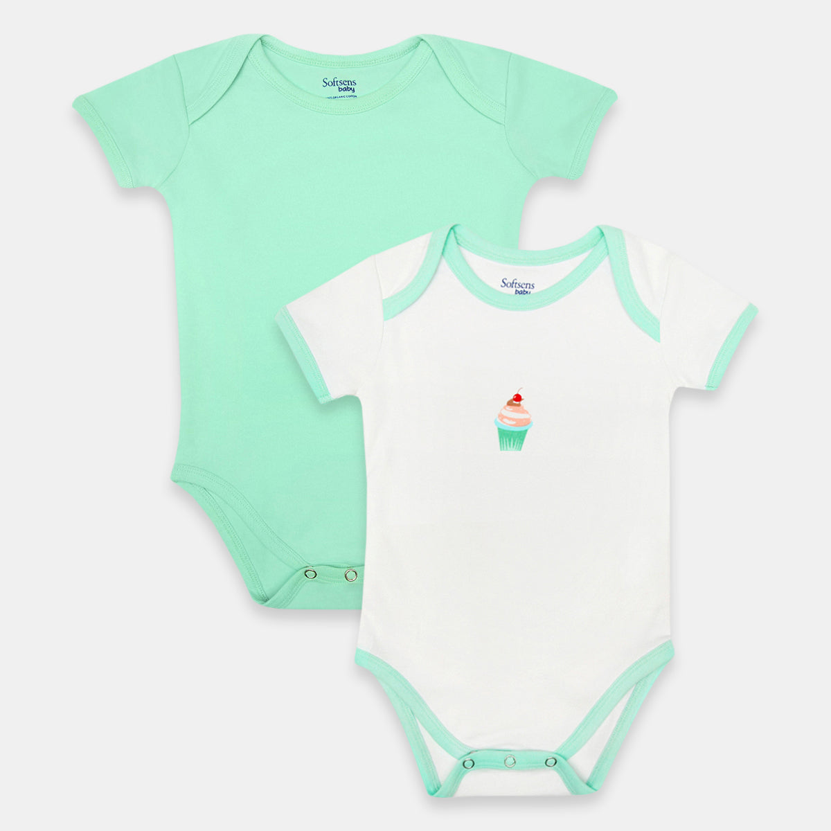 2 Pack Freshly Minted Organic Cotton Bodysuits