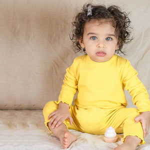 Pack of 2 Long Sleeved Ribbed Rompers