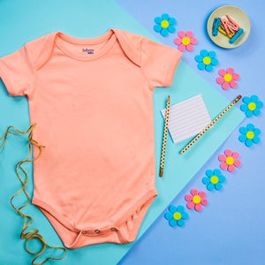 3-pack Organic Cotton Baby Bodysuits (blue + yellow + pink)