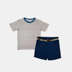 2-Piece Classic Casual T-shirt & Oxford Shorts Set