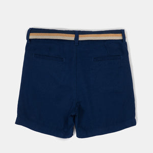 Deep Blue Oxford Shorts with Adjustable Belt