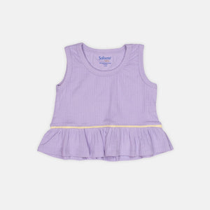 Lavender Sunshine Ribbed Top & Shorts Set