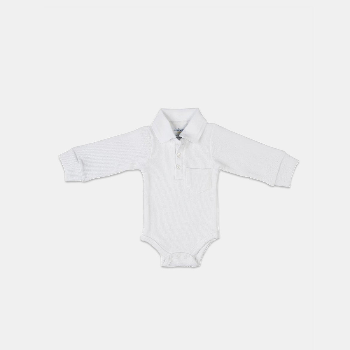 Boss Baby Long Sleeve Textured Bodysuit with Collar & Pocket
