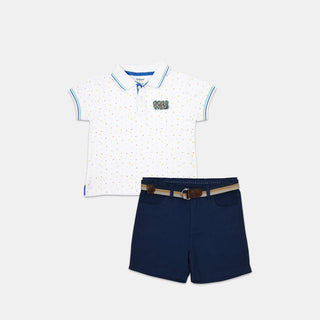 Good Vibes Polo Tee & Shorts Combo Set