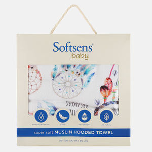 Dreamcatcher Hooded Towel Super Soft Muslin