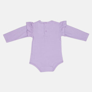 Lavender Lady Ribbed Bodysuit with Frills