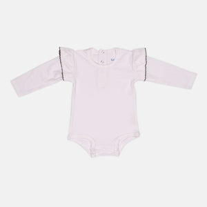 Pack of 3 Long Sleeved Ribbed Bodysuits with Frills