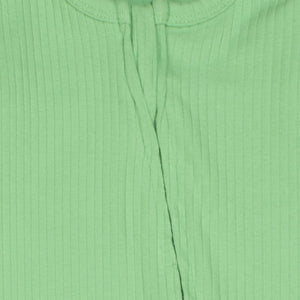 Lime Green Ribbed Zipper Footie